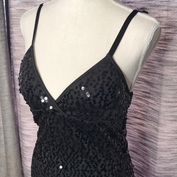 21 MEDIUM BLACK SEQUINS STRAPPY DRESS - Picture 2 of 10